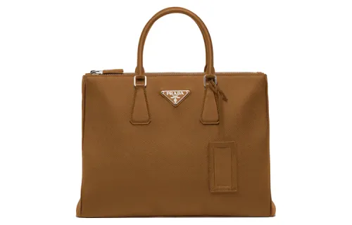 PRADA Saffiano Leather Tote Bag, Shopping Bag, Handbag Men's Cinnamon