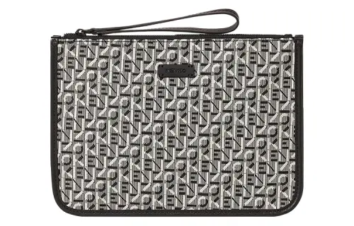 KENZO Fabric Handbag Clutch Women's Dusty Gray