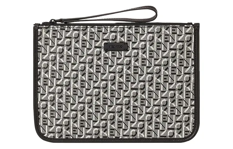 KENZO Fabric Handbag Clutch Women's Dusty Gray