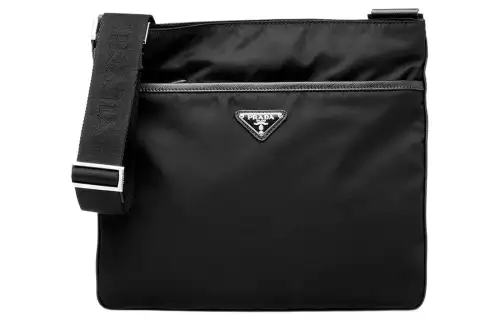PRADA Nylon Fabric Crossbody Bag, Shoulder Bag Men's Black