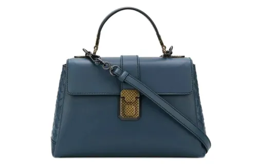 Bottega Veneta Calfskin Handbag, Shoulder Bag, Crossbody Bag Women's Blue