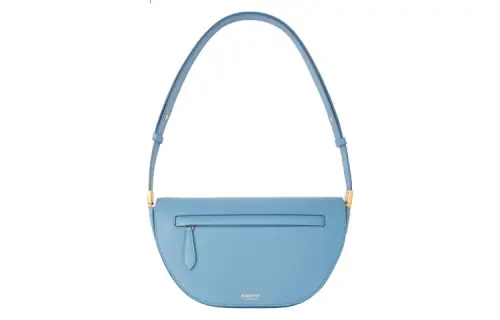 Burberry Olympia Leather Ellenpya Bag, Crescent Bag, Portable Crossbody Bag, Shoulder Bag Women's Blue