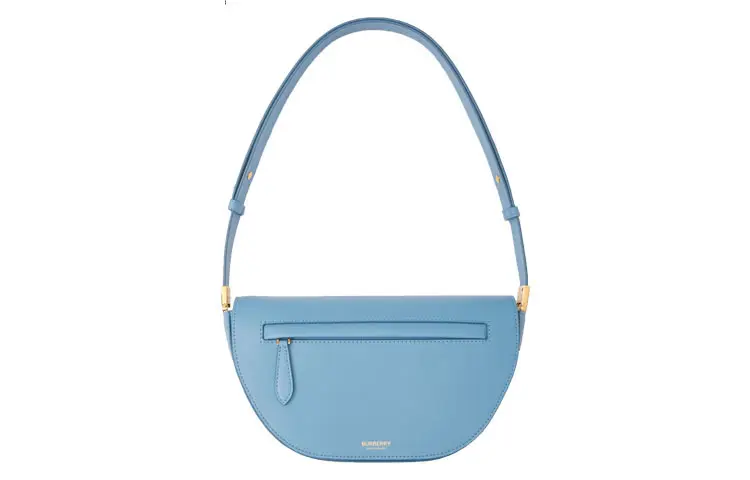 Burberry Olympia Leather Ellenpya Bag, Crescent Bag, Portable Crossbody Bag, Shoulder Bag Women's Blue