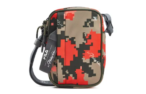 FILA 3.1 Phillip Lim Collaboration Zip Closure Fabric Shoulder Bag, Crossbody Bag Unisex Camouflage Red Green