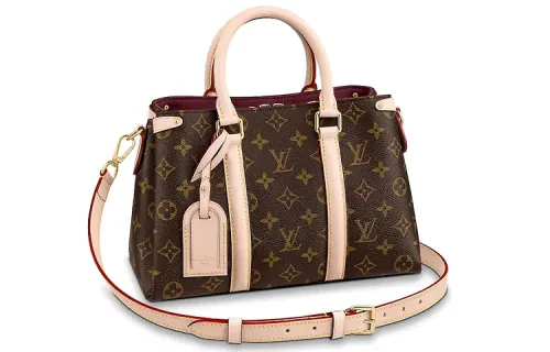 LOUIS VUITTON Soufflot Natural Calfskin Shoulder Bag Small Women's Monogram