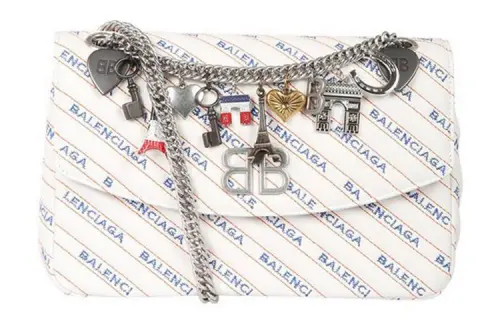 Balenciaga Leather Pillow Bag, Shoulder Bag, Crossbody Bag Women's White