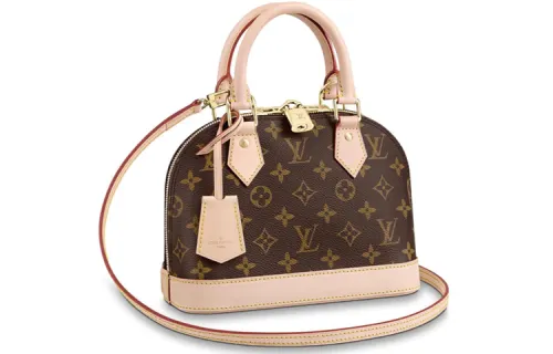 LOUIS VUITTON Alma BB Coated Canvas With Leather Trim Dome Bag, Shoulder Bag, Crossbody Bag, Handbag Small Women's Tan