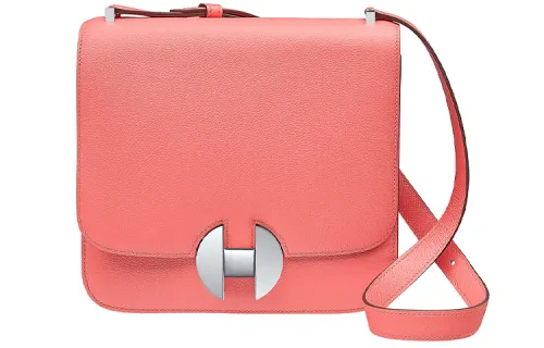 HERMES 2002 Calfskin Shoulder Bag, Crossbody Bag Women's K4 Rose D'Ete Summer Rose Pink