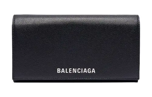 Balenciaga Ville Cow Leather Wallet, Crossbody Bag Women's Black