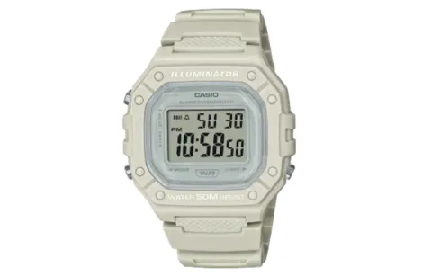 CASIO Digital Square Dial Small Block Quartz Movement Resin Strap Watch Women's Watch White Dial