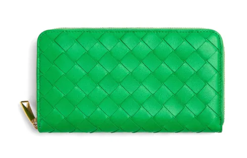 Bottega Veneta Leather Wallet Women's Parrot Green
