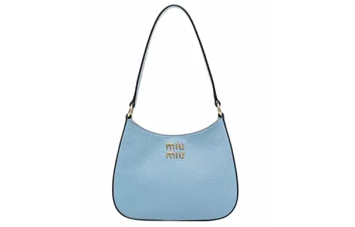 MIU MIU Leather Shoulder Bag, Handbag, Shoulder Bag Women's Light Blue