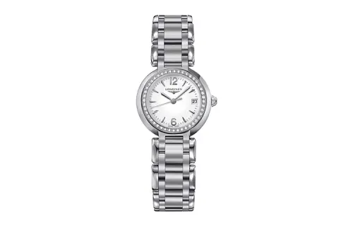 LONGINES Heart Moon Collection Quartz Movement Women's Watch 26.5mm White Dial Stainless Steel Case