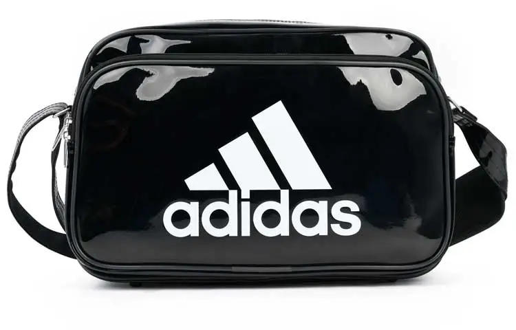 Adidas Polyurethane Gym Bag, Shoulder Bag, Crossbody Bag Small Unisex Black