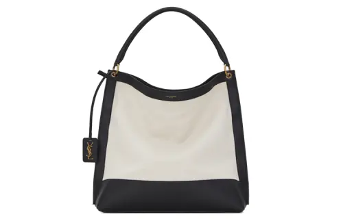 SAINT LAURENT Canvas With Leather Shoulder Bag, Handbag, Shoulder Bag Women's Ivory
