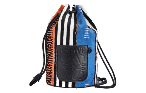 LOEWE Sailor Fabric With Cow Leather Bucket Bag, Shoulder Bag, Crossbody Bag Men's Multicolor