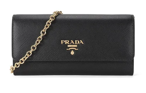 PRADA Cow Leather Shoulder Bag Women's Black