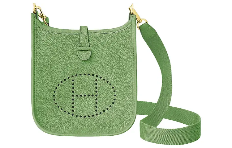 HERMES Evelyne Maurice Bullock Leather Crossbody Bag, Shoulder Bag 16 Women's Grasshopper Green & Avocado Green