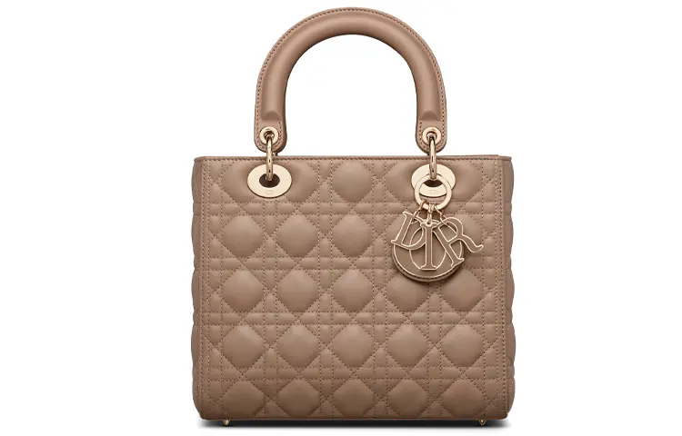 DIOR Lady Dior Sheepskin Handbag, Shoulder Bag, Crossbody Bag, Handbag Medium Women's Warm Taupe