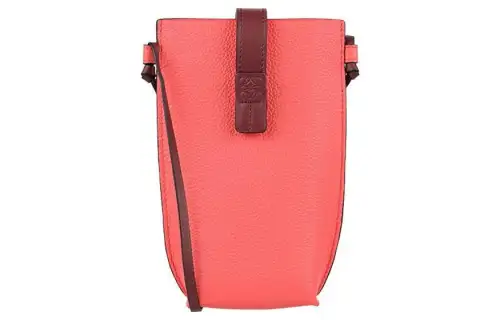 LOEWE Soft Grain Calfskin Shoulder Bag, Crossbody Bag Regular Women's Red/Dark Red