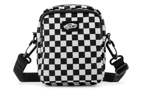 Vans Polyester Shoulder Bag, Crossbody Bag Regular Unisex Black White