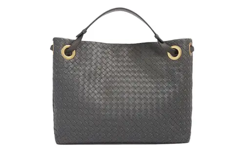 Bottega Veneta Leather Handbag Women's Light Gray