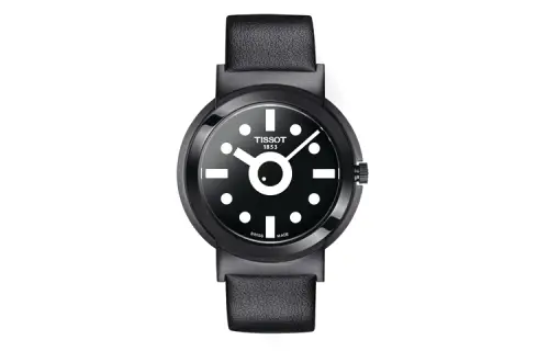 TISSOT Tissot, classic quartz fashionable men's watch, black dial stainless steel, synthesized case, watch strap, nostalgia, quartz mechanism, simple and elegant design, 41mm