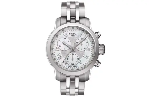 TISSOT PRC 200 Collection Quartz Movement Women's Watch 34mm White Dial Stainless Steel Watchband
