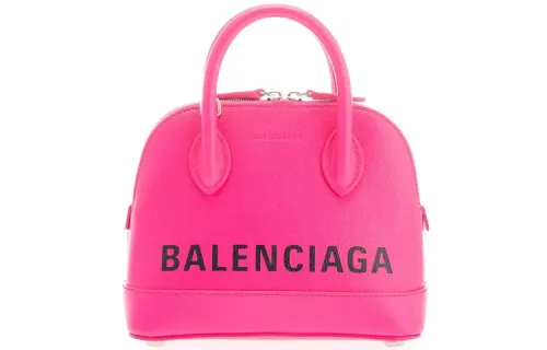 Balenciaga Ville Leather Dome Bag, One Shoulder Handbag, Crossbody Bag Women's Pink