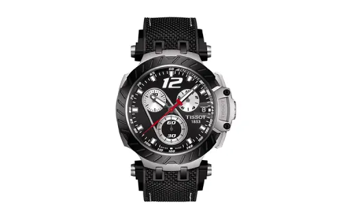TISSOT Race Collection Quartz Movement Men's Watches Watch 43mm Black Dial Stainless Steel Case Rubber Strap