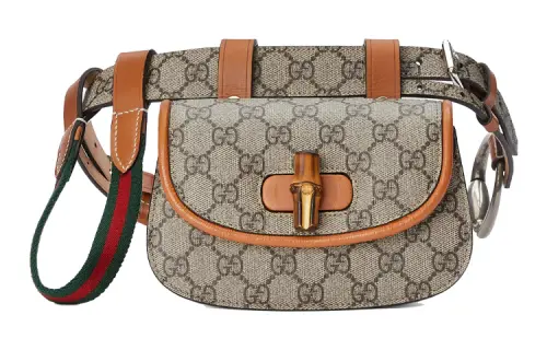 GUCCI Canvas Fanny Pack Mini Unisex Ebony/Brown