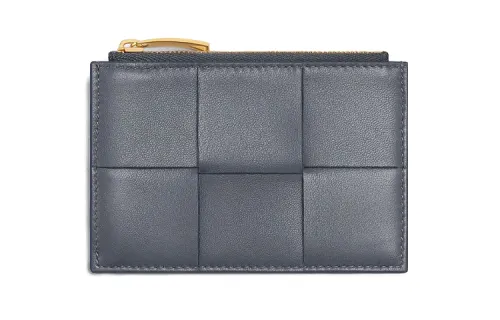 Bottega Veneta Sheepskin Card Holder Women's Lightning Gray