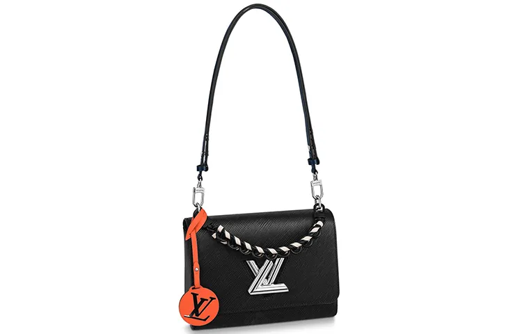 LOUIS VUITTON Twist Cow Leather Portable Crossbody Bag, Shoulder Bag Medium Women's Black