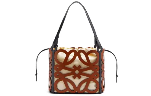 LOEWE Anagram Cow Leather Tote Bag, Shopping Bag, Handbag, Shoulder Bag Women's Brown