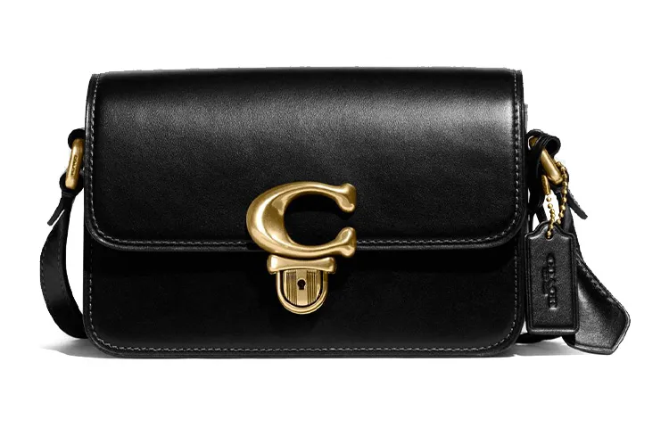 COACH Studio Tanned Leather Small Square Bag Shoulder Bag Women's Black