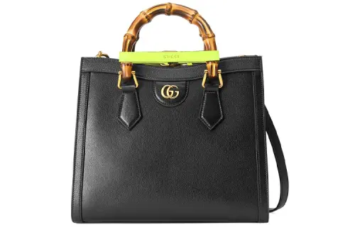 GUCCI Leather Shoulder Bag, Crossbody Bag, Handbag Small Unisex Black