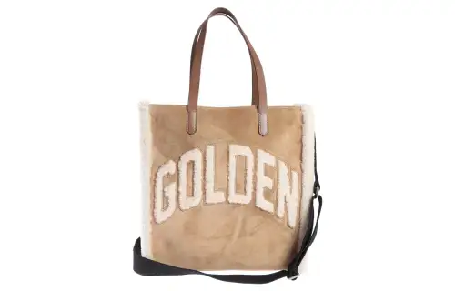 Golden Goose Leather With Merino Wool Handbag Women's Brown
