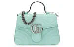GUCCI GG Marmont Leather Messenger Bag, Crossbody Handbag, Shoulder Bag Mini Women's Green