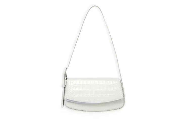 Balenciaga Calfskin Shoulder Bag, Portable Crossbody Bag Women's White