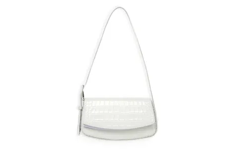 Balenciaga Calfskin Shoulder Bag, Portable Crossbody Bag Women's White
