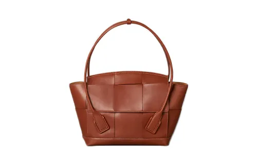 Bottega Veneta Cow Leather Handbag Medium Women's Rusty Red