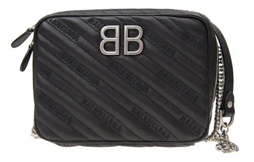 Balenciaga Cow Leather With Chain Shoulder Bag Women's Black