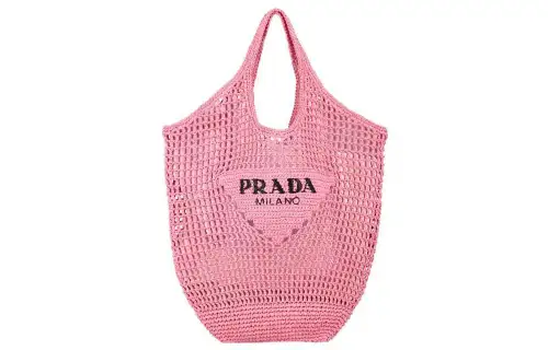 PRADA Raffia Straw Woven Handbag Women's
