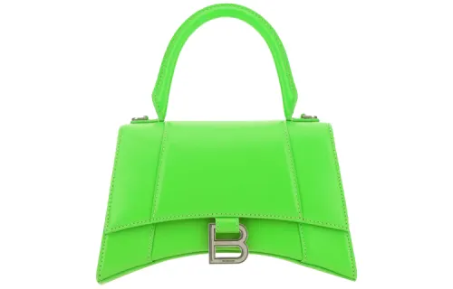 Balenciaga Hourglass Smooth Cow Leather Hourglass Bag, Crossbody Handbag Women's Neon Green