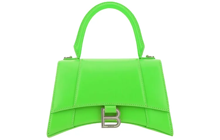 Balenciaga Hourglass Smooth Cow Leather Hourglass Bag, Crossbody Handbag Women's Neon Green