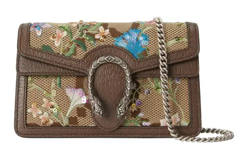 GUCCI Dionysus Canvas With Leather Crossbody Bag, Shoulder Bag Women's
