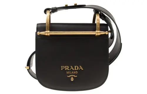 PRADA Cow Leather Shoulder Bag, Crossbody Bag Women's Black