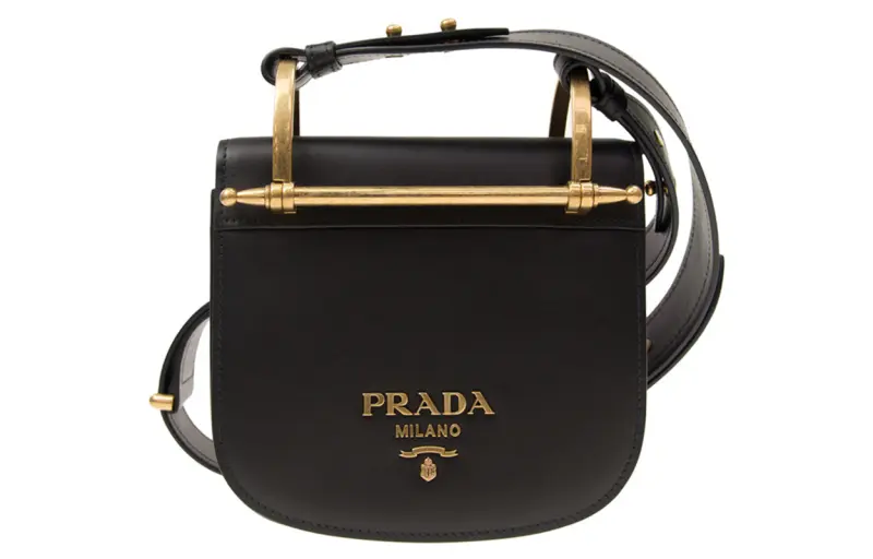 PRADA Cow Leather Shoulder Bag, Crossbody Bag Women's Black