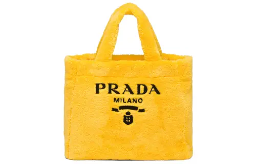 PRADA Plush Handbag Unisex Yellow