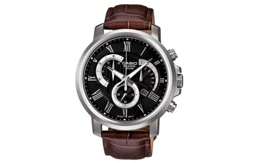 CASIO STANDARD Quartz Movement Leather Strap Watch Men's Watches Black Dial
